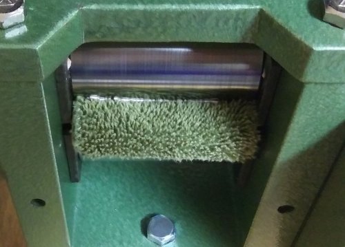 Judy Larson's All About Rolling Mills - After every use, the rollers should be cleaned, Tools For Wire Jewelry, Tools, Push the terry cloth ends through the rollers
